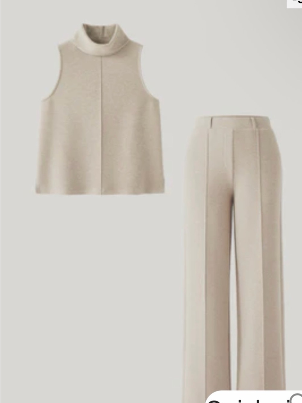 OGL NWT Fuzz Luxe Heathered Oatmeal Top and Wide-Leg Pants Set